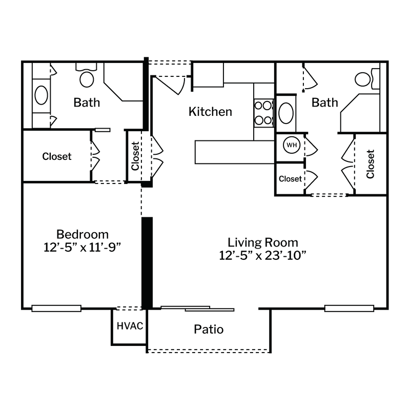 ML Floor Plans Centered White Background - 1 Bedroom Large