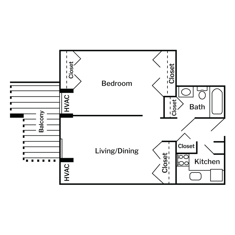 ST Floor Plans Centered White Background - 1 Bedroom