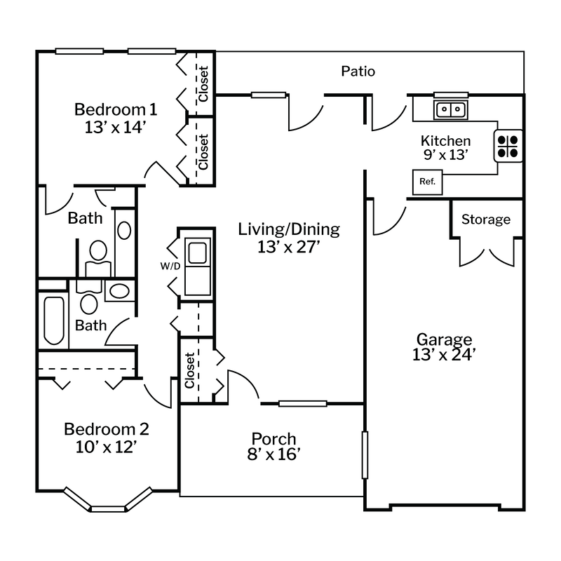 UM Floor Plans Centered White Background - Chestnut Cottage